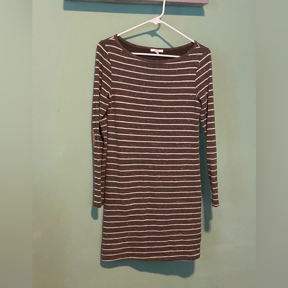 Soprano Olive Long Sleeve Elbow Patch Dress